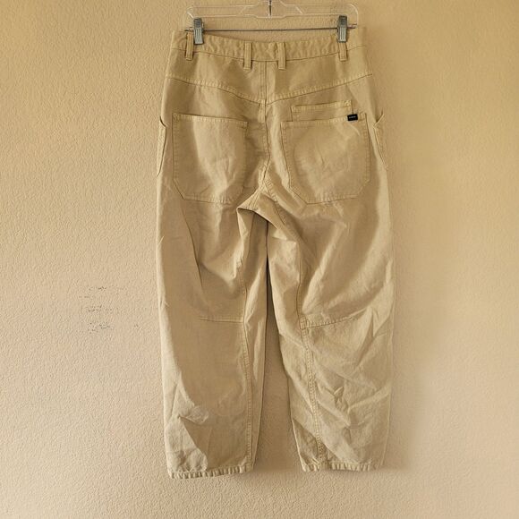 Prana Utility Barrel Pants Size 6 High Rise Crop Organic Cotton Baggy Rock Ridge - Picture 11 of 11